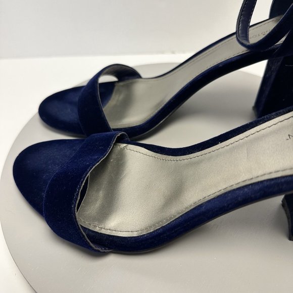 Worthington Beckwith ,Blue Suede Block Heeled Women's Shoes 10 Preowned - Picture 4 of 8